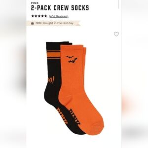Victoria's secret pink 2 pack RARE HALLOWEEN crew socks LIMITED EDITION